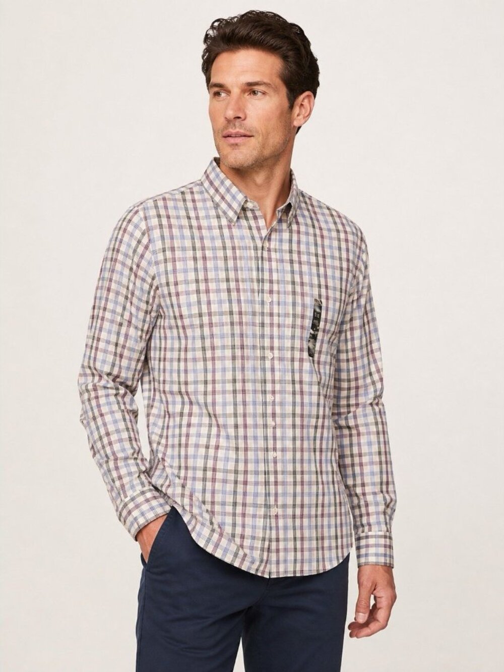 Banana Republic XL Plaid Shirt Untucked Fit Wrinkle Resistant NWT